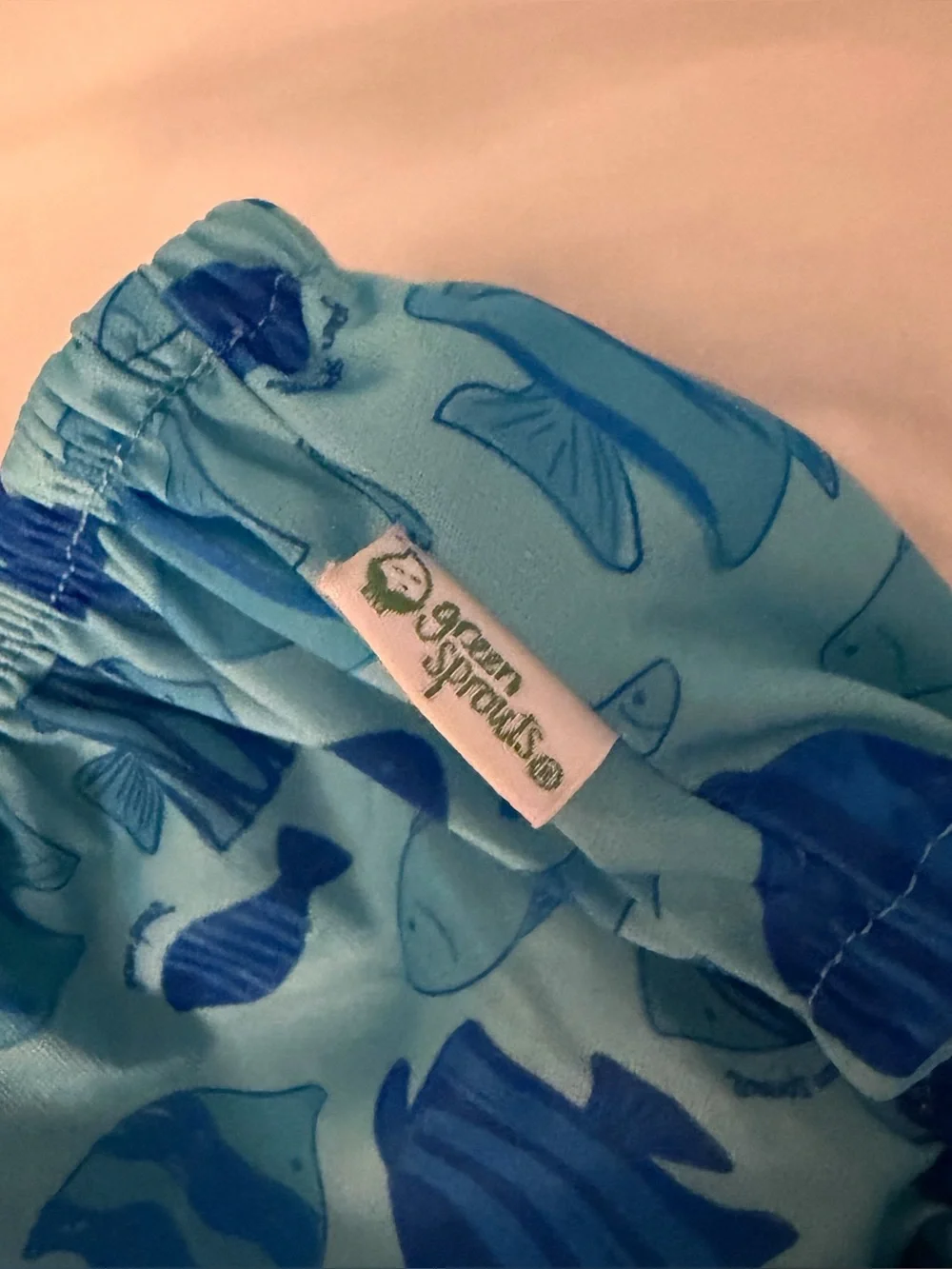 Just One You Carters Infant Swim Suit + Green Sprouts Swim Diaper 3 to 6 Months
